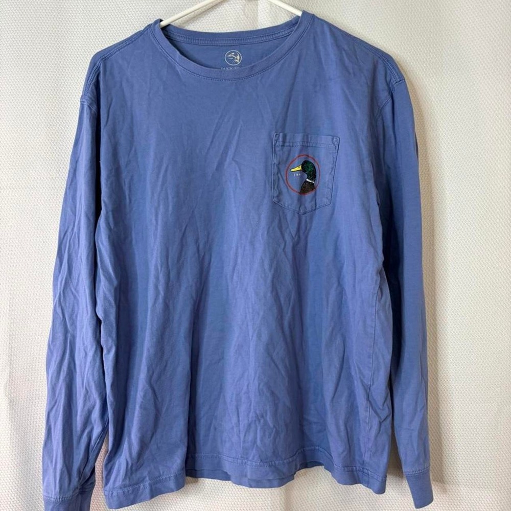 Duck Head Men's Long Sleeve Shirt Size LARGE Blue